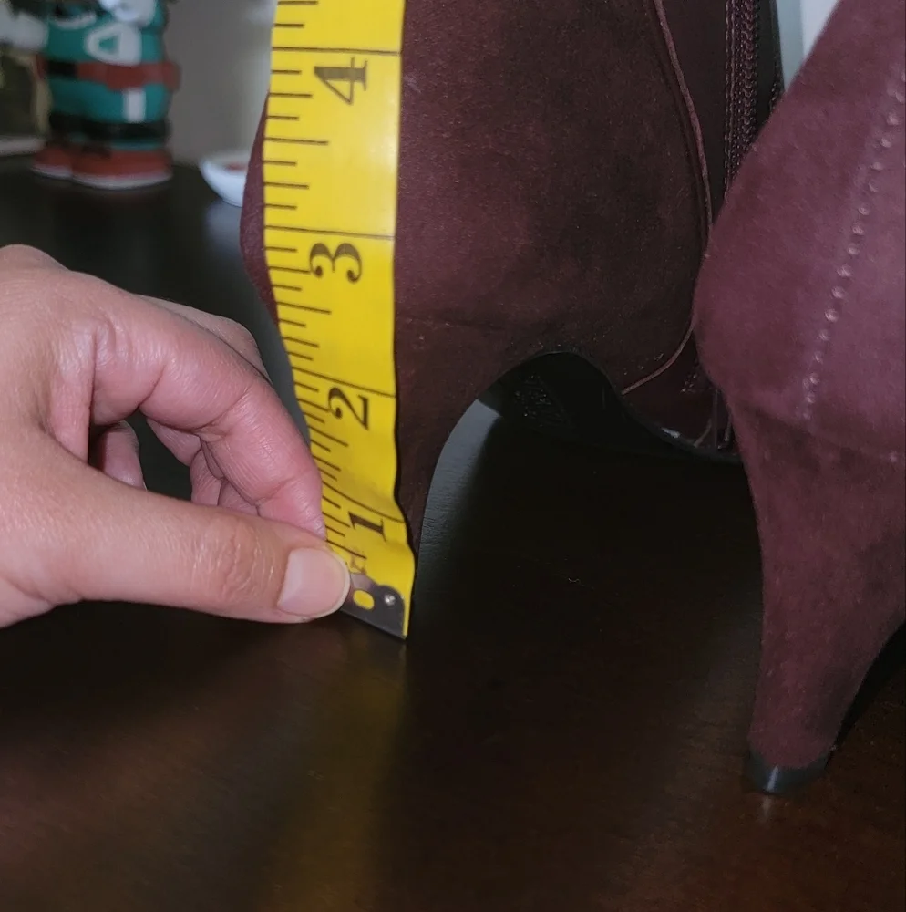 Alfani Harpper l Malbec Leather Dark Mauve 2.5" Heel Women Boots Size 7.5 M - Picture 8 of 12